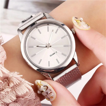Унисекс часовник златен черен часовник с магнитна мрежеста лента от неръждаема стомана луксозен кварцов ръчен часовник за жени Часы Мъжки Relogio