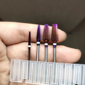 Ζεστό! Purple Pro Τρυπάνι νυχιών ολόκληρου από καρβίδιο Nail Art Electric Drill Machine Files Nail Art Tools κόβουν και γυαλίζουν το κάτω νύχι