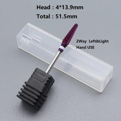 Karšta! Violetinė Pro viso karbido nagų grąžtai Nail Art Elektrinė gręžimo mašina Dildės Nail Art Tools Nupjaukite ir nulakuokite apatinį nagą