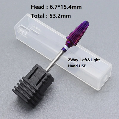 Karšta! Violetinė Pro viso karbido nagų grąžtai Nail Art Elektrinė gręžimo mašina Dildės Nail Art Tools Nupjaukite ir nulakuokite apatinį nagą