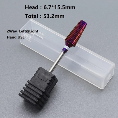 Karšta! Violetinė Pro viso karbido nagų grąžtai Nail Art Elektrinė gręžimo mašina Dildės Nail Art Tools Nupjaukite ir nulakuokite apatinį nagą