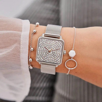 Висококачествен луксозен моден висок клас Mantianxing Diamond Steel Belt Дамски кварцов часовник Boy Business Sports Clock relojes