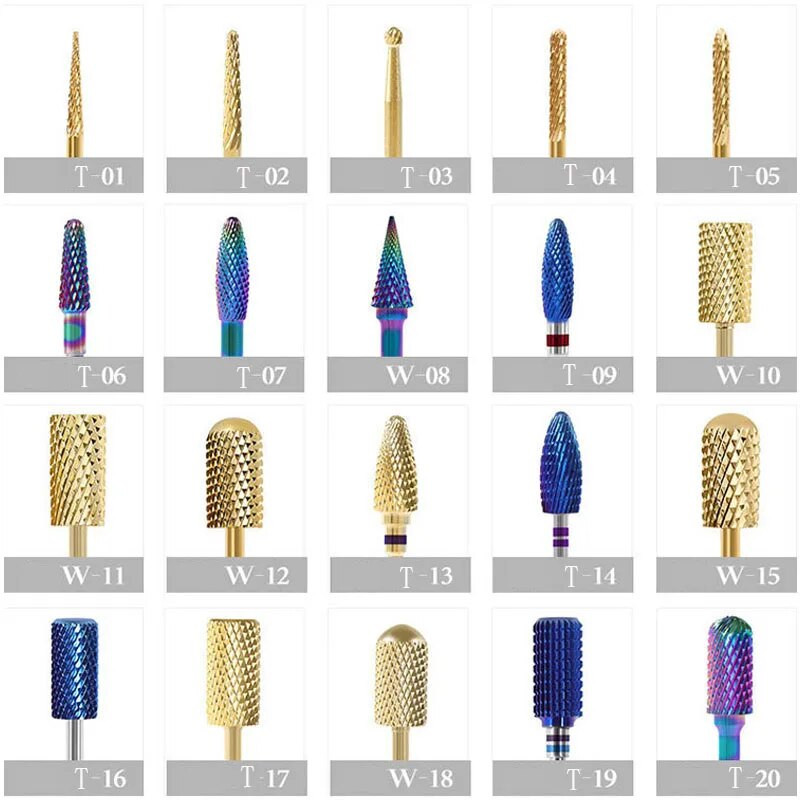 Burghiu electric de înaltă calitate pentru arta unghiilor Cap de șlefuit din carbură de tungsten pentru freze pentru manichiură Instrumente de lustruit