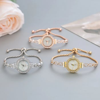 Γυναικείο Ρολόι χειρός με μικρό καντράν, Γυναικείο ρολόι βραχιόλι, Χαλαζίας, Ελεύθερος χρόνος, Δημοφιλές, Κομψό Ρολόι, Golden Relojes, Ώρα, Γυναικεία