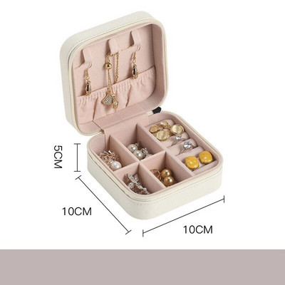 Φορητό Mini Jewelry Storage Box Organizer Ταξιδίου Θήκη κοσμημάτων Δερμάτινα σκουλαρίκια αποθήκευσης Κολιέ Δαχτυλίδι κοσμήματα Organizer Οθόνη