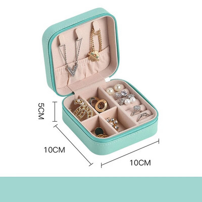 Φορητό Mini Jewelry Storage Box Organizer Ταξιδίου Θήκη κοσμημάτων Δερμάτινα σκουλαρίκια αποθήκευσης Κολιέ Δαχτυλίδι κοσμήματα Organizer Οθόνη