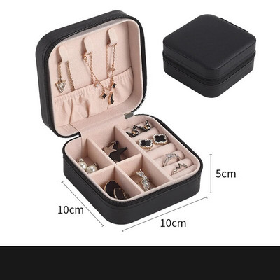 Φορητό Mini Jewelry Storage Box Organizer Ταξιδίου Θήκη κοσμημάτων Δερμάτινα σκουλαρίκια αποθήκευσης Κολιέ Δαχτυλίδι κοσμήματα Organizer Οθόνη