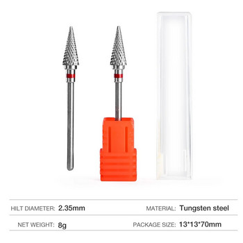 LadyMisty Carbide Cone Tungsten Nail Drill Bit Manicure Drill for Milling Cutter Nail Nail Buffer Buffer Nail Art Equipment