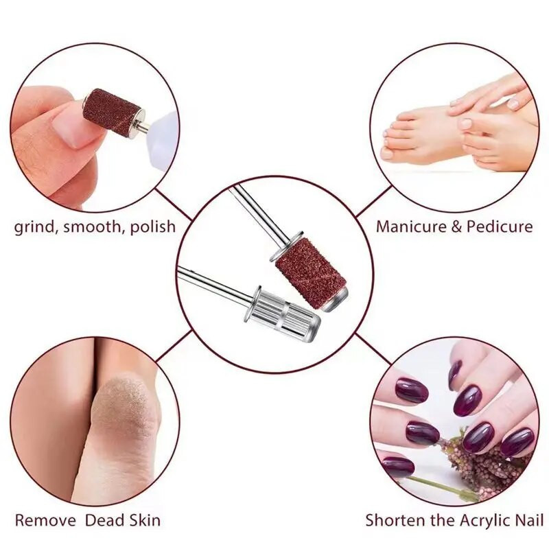 10 vnt. 3/32 colių įtvaro antgalis, skirtas šlifavimo juostoms nagų gręžtuvui, manikiūro mašina Pro Nail Bit Nails Priedai