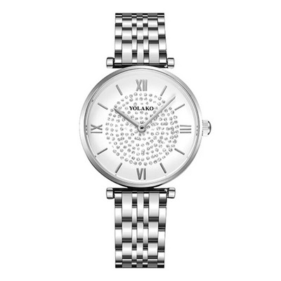 Moteriški laikrodžiai Populiariausias prabangus prekės ženklas 2021 m. madingi deimantiniai moteriški rankiniai laikrodžiai iš nerūdijančio plieno sidabro tinklinio apyrankės moteriškas kvarcinis laikrodis