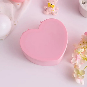 Candy Macalline Двуслойна Кутия за бижута с огледало във формата на сърце, Детска кутия за съхранение на бижута Направи си сам