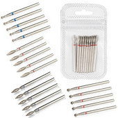 Frezė manikiūrui 10 vnt deimantiniai nagų grąžtai staklių frezos, skirtos gelinio lako nagų dildės buferiniam pedikiūrui pašalinti