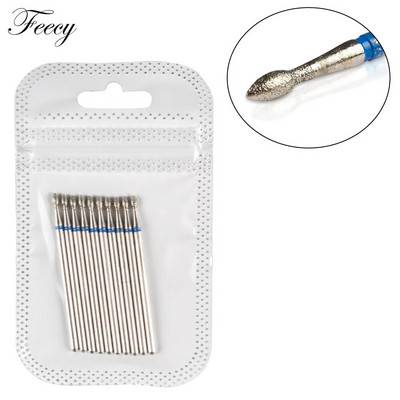 Frezė manikiūrui 10 vnt deimantiniai nagų grąžtai staklių frezos, skirtos gelinio lako nagų dildės buferiniam pedikiūrui pašalinti