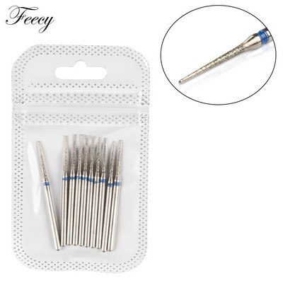 Frezė manikiūrui 10 vnt deimantiniai nagų grąžtai staklių frezos, skirtos gelinio lako nagų dildės buferiniam pedikiūrui pašalinti