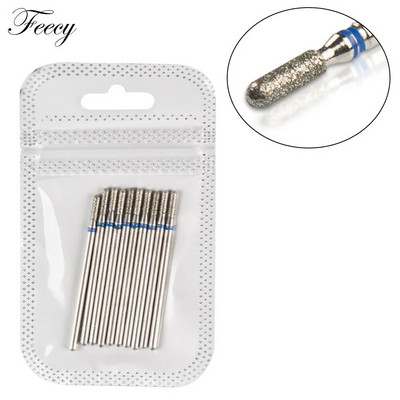 Frezė manikiūrui 10 vnt deimantiniai nagų grąžtai staklių frezos, skirtos gelinio lako nagų dildės buferiniam pedikiūrui pašalinti