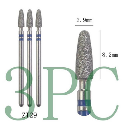 3gab Dimanta frēzes manikīram Rotējošie nagu urbji elektriskie pedikīra iekārtas aprīkojums kutikulas noņemšanas instrumenti
