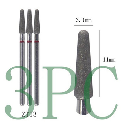 3gab Dimanta frēzes manikīram Rotējošie nagu urbji elektriskie pedikīra iekārtas aprīkojums kutikulas noņemšanas instrumenti