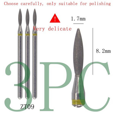 3gab Dimanta frēzes manikīram Rotējošie nagu urbji elektriskie pedikīra iekārtas aprīkojums kutikulas noņemšanas instrumenti