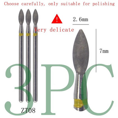 3gab Dimanta frēzes manikīram Rotējošie nagu urbji elektriskie pedikīra iekārtas aprīkojums kutikulas noņemšanas instrumenti