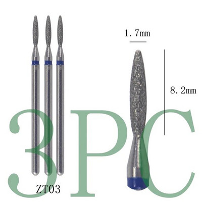 3gab Dimanta frēzes manikīram Rotējošie nagu urbji elektriskie pedikīra iekārtas aprīkojums kutikulas noņemšanas instrumenti