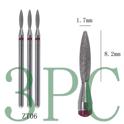 3gab Dimanta frēzes manikīram Rotējošie nagu urbji elektriskie pedikīra iekārtas aprīkojums kutikulas noņemšanas instrumenti