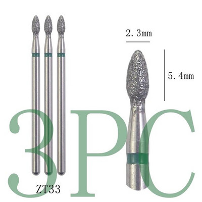 3gab Dimanta frēzes manikīram Rotējošie nagu urbji elektriskie pedikīra iekārtas aprīkojums kutikulas noņemšanas instrumenti