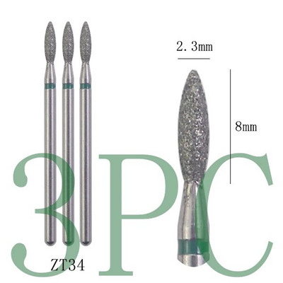 3gab Dimanta frēzes manikīram Rotējošie nagu urbji elektriskie pedikīra iekārtas aprīkojums kutikulas noņemšanas instrumenti