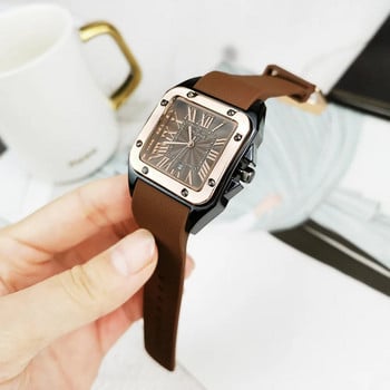 Кварцов механизъм Римски квадратни часовници Моден ръчен часовник Дамски часовници от розово злато Подарък за приятелка Мъжки часовник Женски