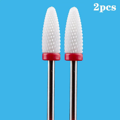 Keraminės frezos manikiūro mašinoms rinkinys nagų grąžtai korundo frezavimo pjaustytuvai nagų pedikiūro antgaliai purkštukai šlifavimo dangtelis