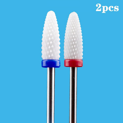 Keraminės frezos manikiūro mašinoms rinkinys nagų grąžtai korundo frezavimo pjaustytuvai nagų pedikiūro antgaliai purkštukai šlifavimo dangtelis