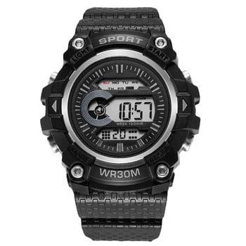 Моден дамски военен спортен часовник с дигитална дата, гумен кварцов часовник, аларма, водоустойчив 2023 мъжки електронен спортен часовник за време