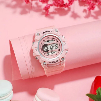 Моден дамски военен спортен часовник с дигитална дата, гумен кварцов часовник, аларма, водоустойчив 2023 мъжки електронен спортен часовник за време
