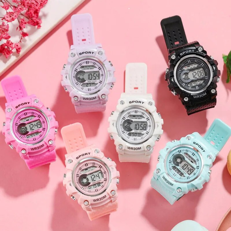 Moodne naiste LED-digikuupäevaline sõjaväe spordikell Kummist kvartskell, veekindel 2023. aasta meeste elektrooniline spordikell