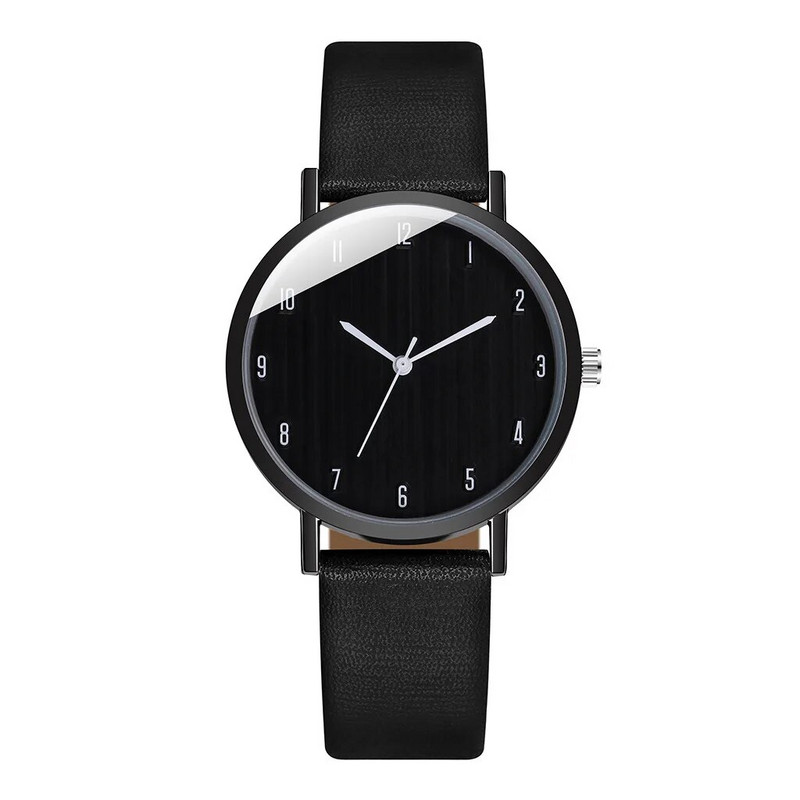 Elegantne ja stiilne ümmargune tüdrukute käekell Naiste vabaaja kvarts-nahast rihm Uus rihmaga kell Analoog randmekell Zegarki Damskie