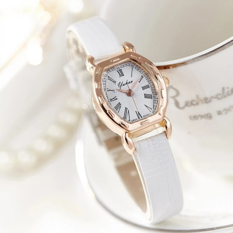 Casual γυναικεία ρολόγια βραχιόλι Δερμάτινο λουράκι οβάλ χαλαζία Γυναικείο ρολόι Ρολόι χειρός Relogio Feminino Ρολόι καφέ