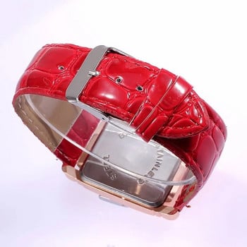 2022 Нови часовници за жени Квадратни ръчни часовници от розово злато Модни кожени маркови часовници Дамски кварцов часовник Часовник Montre Femme