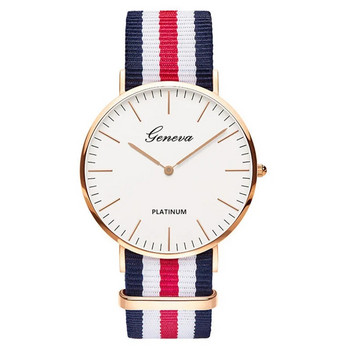 Γυναικείο ρολόι κλασικής μόδας Stripe Nylon Band Κορυφαία μάρκας πολυτελείας ανδρικό ρολόι καρπού χαλαζία Γυναικείο ρολόι Montre Femme Horloge Saat