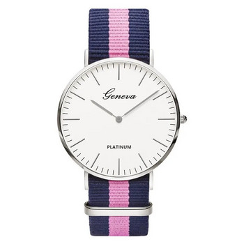 Γυναικείο ρολόι κλασικής μόδας Stripe Nylon Band Κορυφαία μάρκας πολυτελείας ανδρικό ρολόι καρπού χαλαζία Γυναικείο ρολόι Montre Femme Horloge Saat