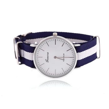 Класически модни ленти с найлонова лента Дамски часовник Топ луксозна марка Мъжки кварцов ръчен часовник Дамски часовник Montre Femme Horloge Saat Часовник