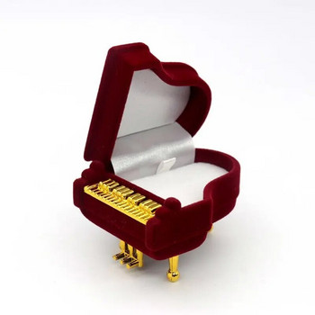 Колие Пръстен Обеци Пиано Кутия за подарък Опаковка за бижута Кадифена подаръчна кутия за годеж на бижута Сватбен дисплей Поставка Съхранение