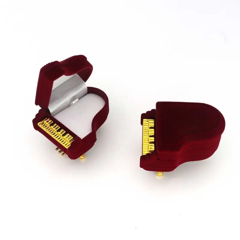 Κολιέ Δαχτυλίδι Σκουλαρίκια Πιάνο Κουτί δώρου Κοσμήματα Συσκευασία Βελούδινο κουτί δώρου για κοσμήματα αρραβώνων Βάση θήκης επίδειξης γάμου