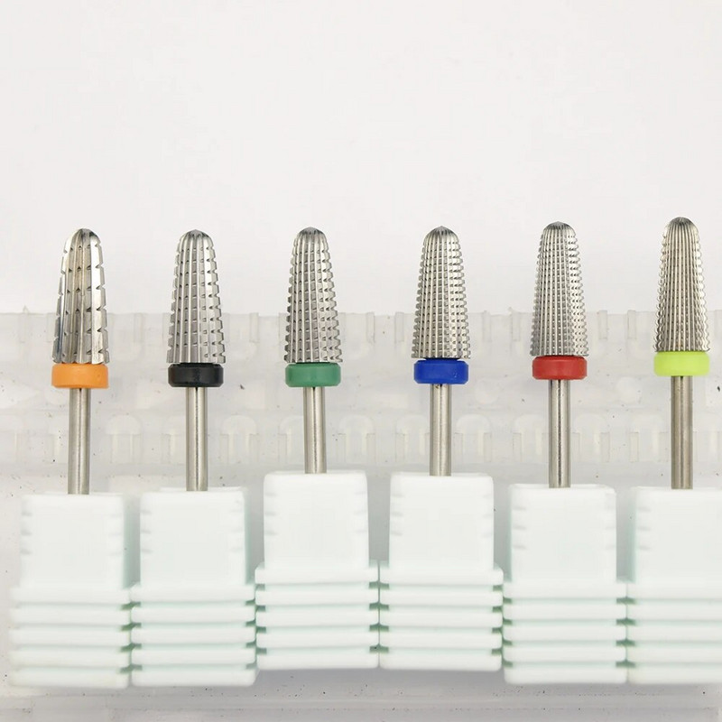 Uus! 5in1 kitsenevad ohutuskarbiidist naelte puurid koos lõiketrellidega karbiidfreeslõikuri maniküür eemaldage geelküünte tarvikud