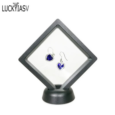 Μαύρο Λευκό Πλαστικό Κρεμαστό Κρεμαστό Βιτρίνα Σκουλαρίκι Κέρμα Πολύτιμοι λίθοι Δαχτυλίδι Κοσμήματα Αποθήκευση για κατοικίδια Βάση βάσης μεμβράνης Κουτί 7*7*2cm