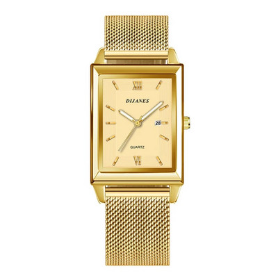 Ανδρικά ημερολόγιο Ημερομηνία Αθλητισμός & Αναψυχή Δερμάτινο ρολόι 2023 Πολυτελές επαγγελματικό χρυσό ανοξείδωτο πλέγμα ανδρικό ρολόγια χαλαζία