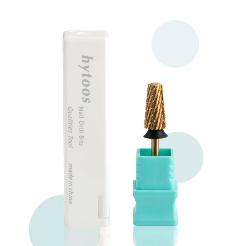 HYTOOS Titanium Safety Koonused küünepuuriotsakud 3/32 karbiidist sileda pealispinnaga maniküüriotsak, eemaldage geelpuuride tarvikud tööriistade tarnija