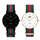 Luksuslik nailonist rihm stiilse vabaaja trendiga paarikellaga, isikupärastatud mitmekülgne üliõhuke meeste ja naiste tudengikell