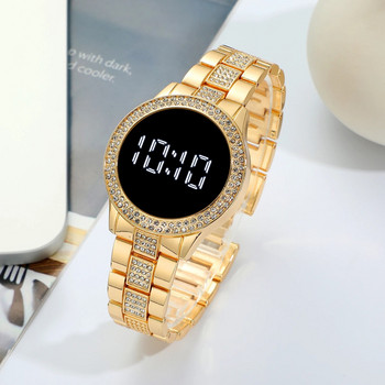 Τάσεις Προϊόντα 2023 Νέα μόδα από ανοξείδωτο ατσάλι Γυναικεία ρολόγια Led Ψηφιακά ρολόγια Γυναικείο ρολόι καρπού Rhinestone Ρολόι Relogio