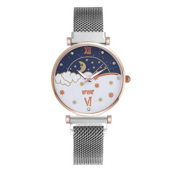 2023 New Fashion Sun Moon Star Dial Γυναικεία ρολόγια Γυναικεία ρολόγια πρωτότυπου σχεδιασμού Casual δώρα Ρολόι με μαγνητικό λουράκι