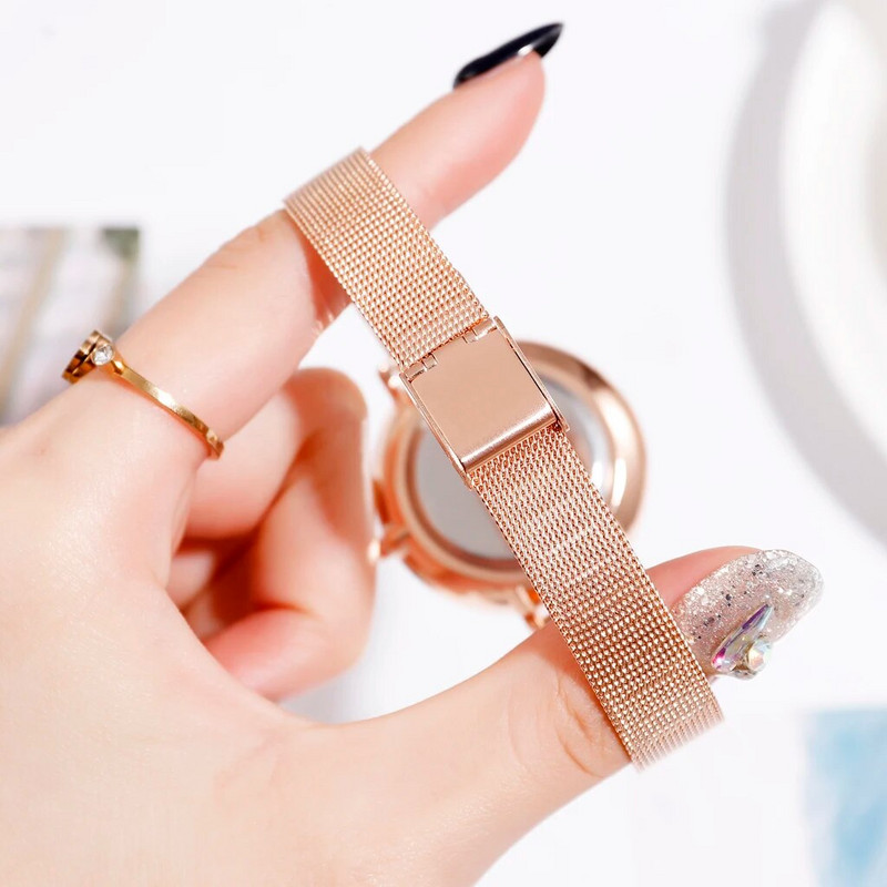 Gaiety Luxury 2 TK komplekt Kell Naiste Rose Gold Water Drill Käevõru Kell Ehted Naistele Vabaaja kvartsist käekellad