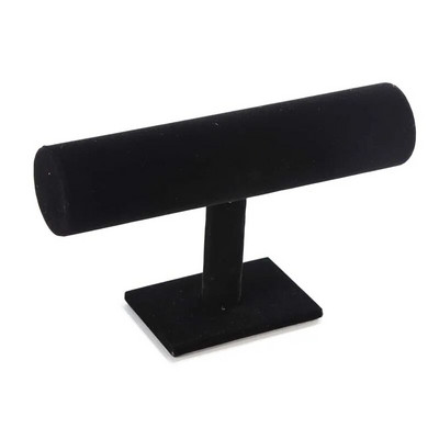 Μαύρο βελούδινο βραχιόλι με αλυσίδα Ρολόι T-Bar Rack Κοσμήματα σκληρή βάση οθόνης Βάση κοσμημάτων Organizer σκληρή βάση οθόνης